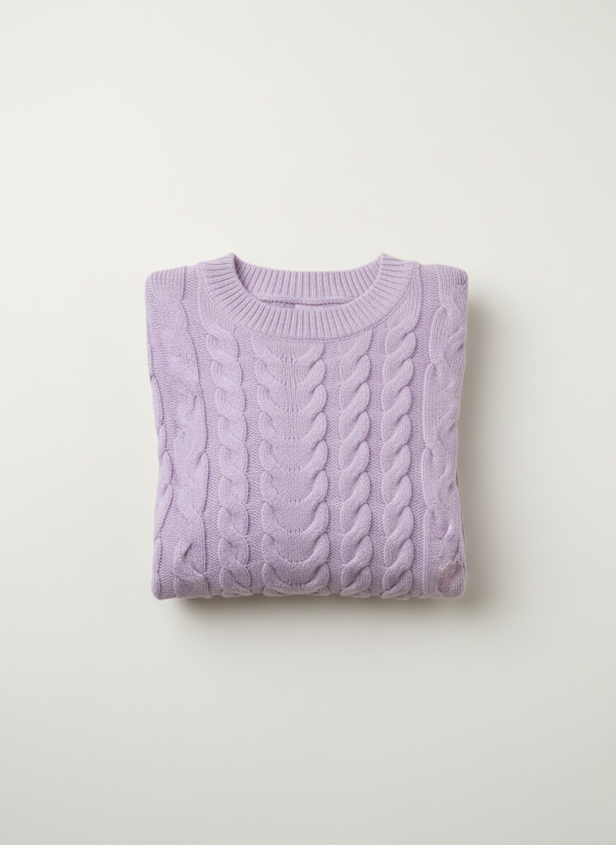 Lavender Cable Sweater